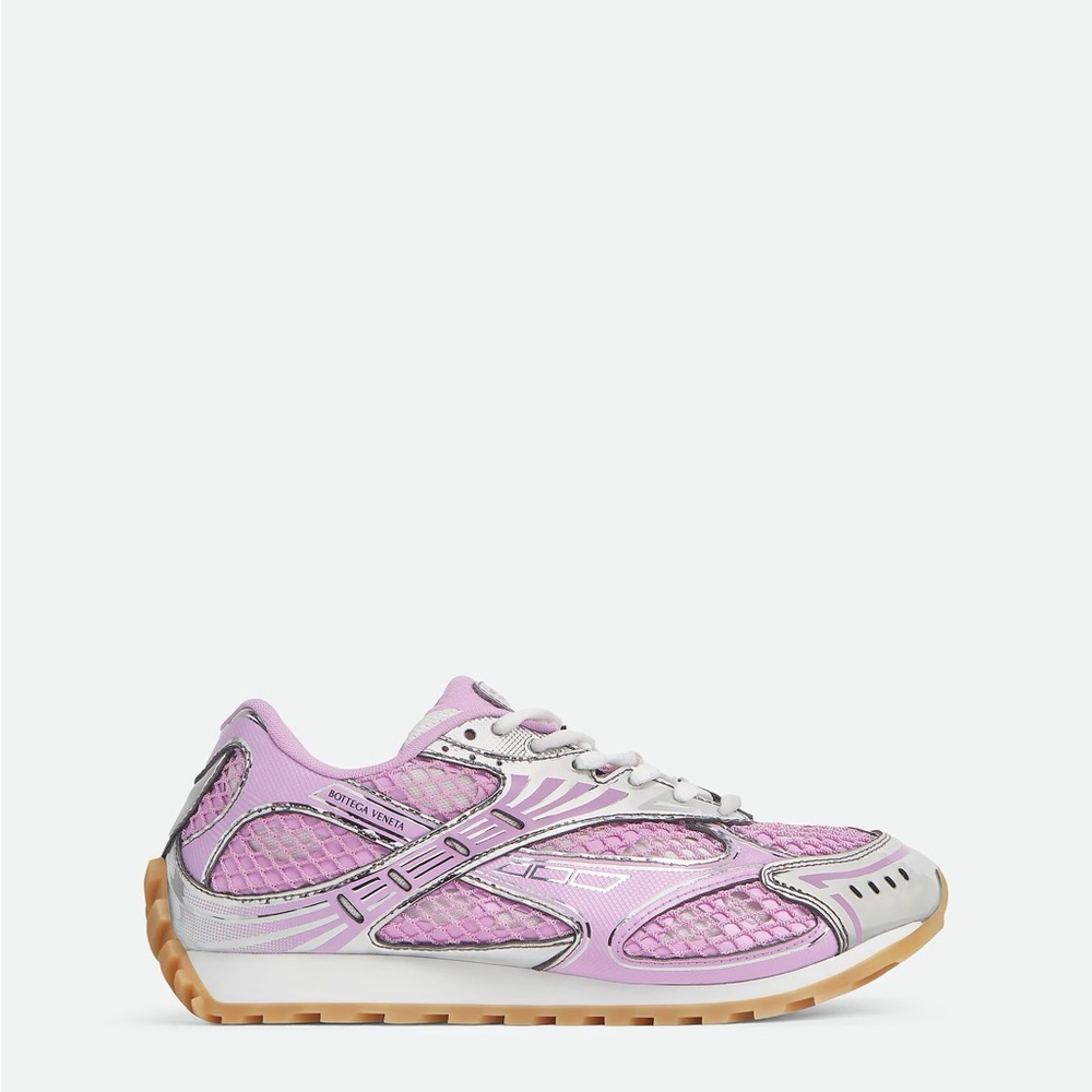 Bottega Veneta Pink and White Orbit Sneakers